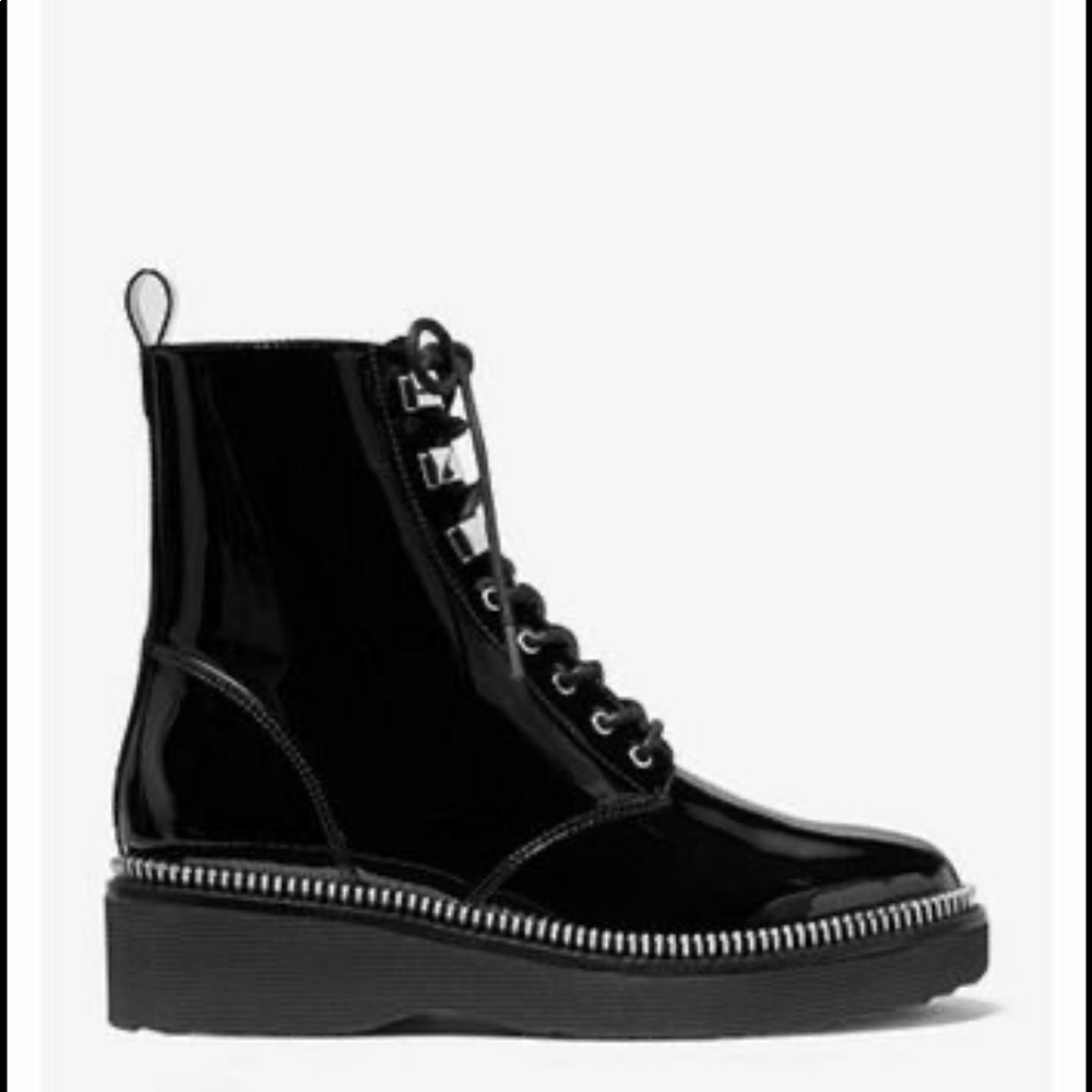 Michael Kors patent leather combat boots
